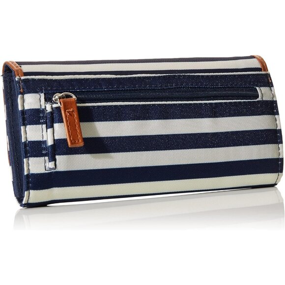 women's Indigo/Bone/Sand Carry All Money Manager Wallet Organizer with RFID - Picture 4 of 7